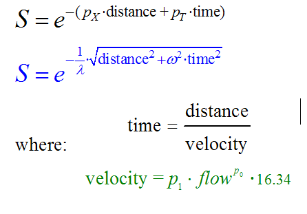 Equation for calculating survival rate