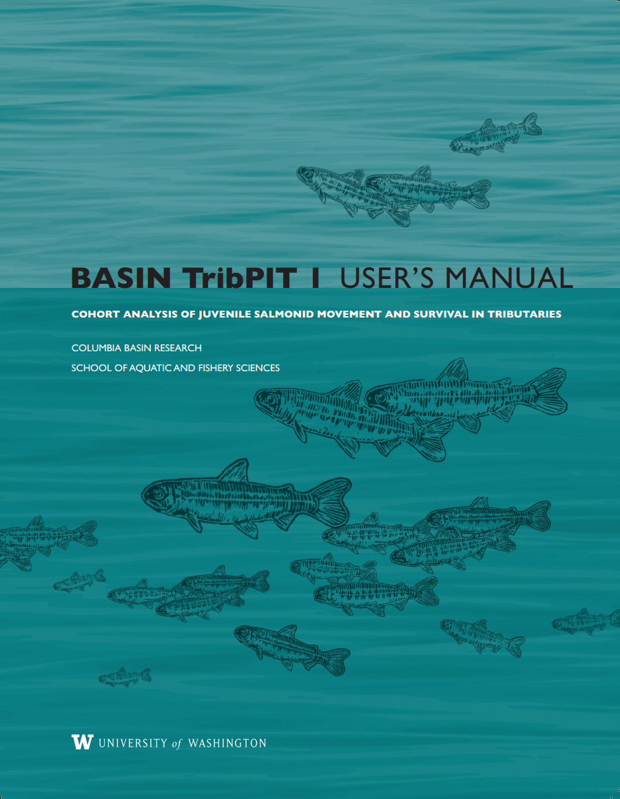 Green/Blue Basin TribPit 1User's Manual cover filled with swimming smolts (Decorative) 